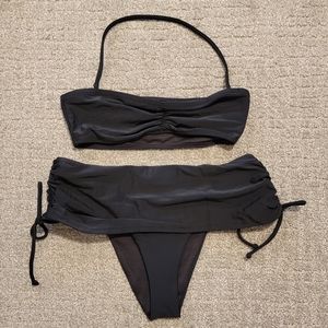 Black F21 ruched bikini